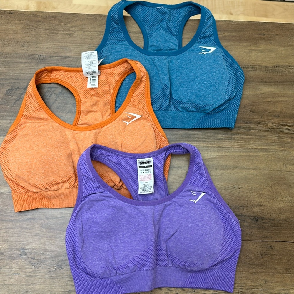 Set of 3 gym shark sports bras